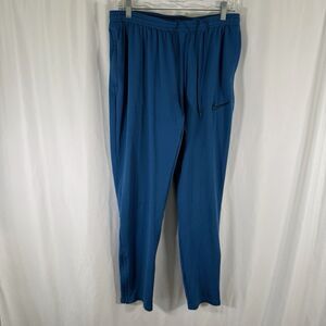 Nike Joggers Women's Large Solid Blue Pull On Drawstring Zip Pockets Wear